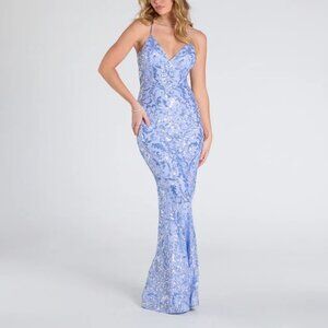 Windsor Bethanie Formal Sequin V-Neck Mermaid Dress - Size Small - NEVER WORN